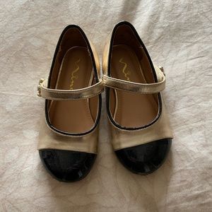 Toddler Size 7 Gold and Black dress shoes, worn 1x